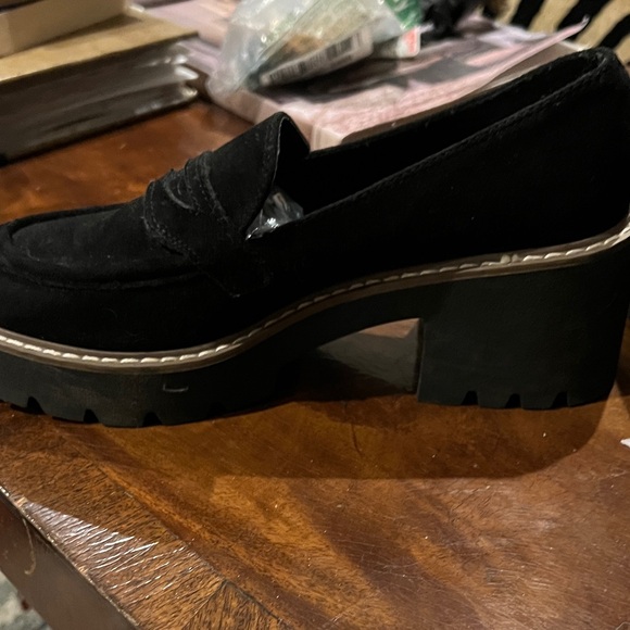 Dolce Vita Black Suede Chunky Platform Loafers Sz 9.5 - Picture 4 of 7